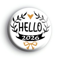 New Year Badge Black and Gold Hello 2026 Badge