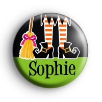 Custom Name Witch Feet Green Badge