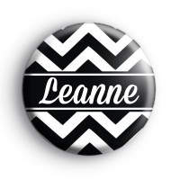 Black and White Chevron Custom Name Badge