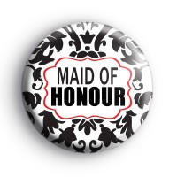 Black and Red Maid of Honour Badge