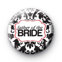 Black and Red Father of the Bride Badge