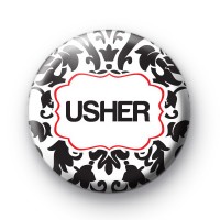 Black and Red Usher Badge