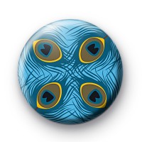 Blue Feathers Button Badges