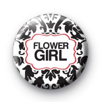 Black and Red Flower Girl Badge