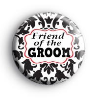 Black and Red Custom Of The Groom Badge