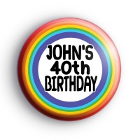 Personalised Birthday Age Rainbow Badge