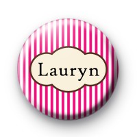 Bright Pink Stripey Custom Name Badges