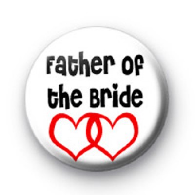 Red Love Hearts Father of the Bride badge