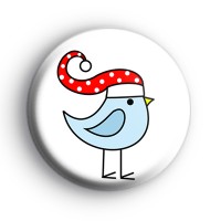 Festive Blue Bird Badge