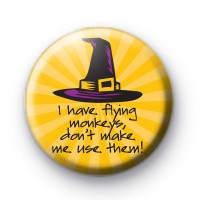 Flying Monkeys Yellow Halloween Badge