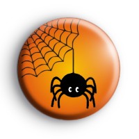 Orange Spooky Creepy Spider Badge