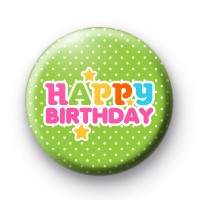 Happy Birthday Stars Button Badges