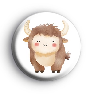 Highland Cow Button Badge