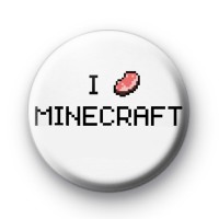 I Love Minecraft 8 bit pixel badge
