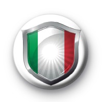 Italian Flag Crest Button Badge