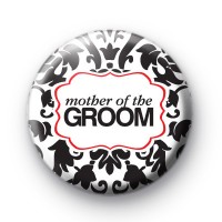 Black and Red Mother of the Groom Badges