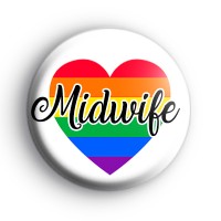 Midwife Rainbow Heart Badge