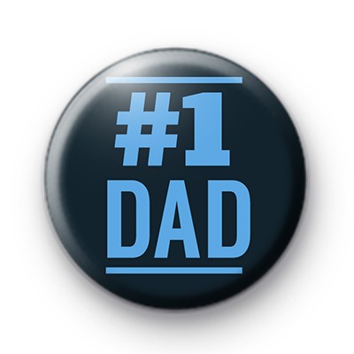 Blue Number 1 Dad Button Badges
