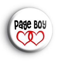 Red Love Hearts Page Boy Wedding Badge