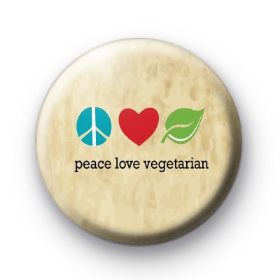 Peace Love Vegetarian Badge