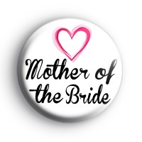 Pink Hearts Mother of The Bride Badge