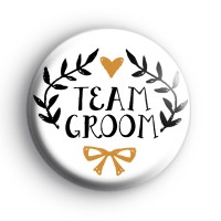 Pretty Black and Gold Team Groom Badge