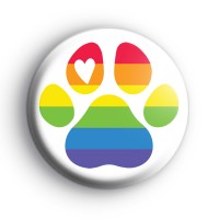 Furry Pride Rainbow Paw Button Badge