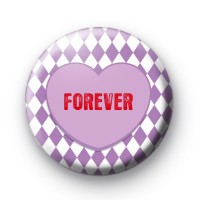 Purple Forever Heart Button Badge