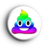 Rainbow Poop Poo Emoji Badge