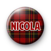 Red Tartan Name Badge