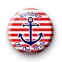 Red & white striped anchor mother of the bride badge