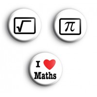 Set of 3 Maths Badges