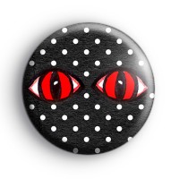 Spooky Red Evil Eyes Badge