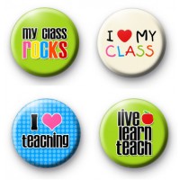 Set of 4 Teachers Button Badges