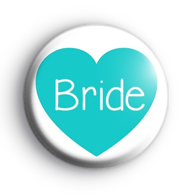 Teal Heart Bride Badge