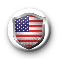 USA Flag Crest Button Badge