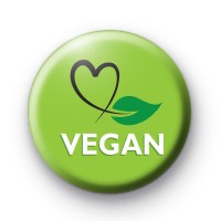 Green Vegan Button Badges