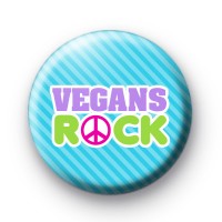 Vegans Rock Blue Button Badges
